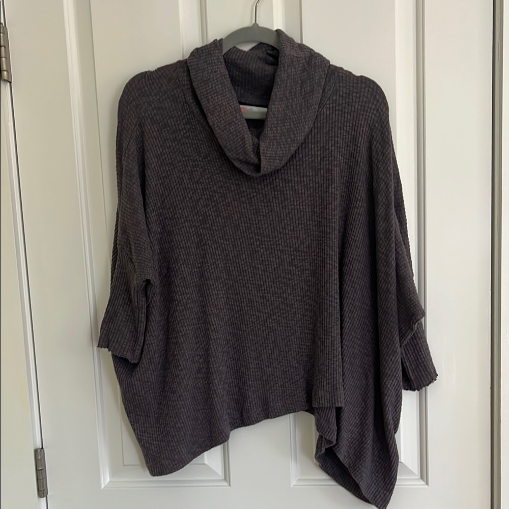 Free People Cozy Cowl Neck Sweater - Purple Heather.